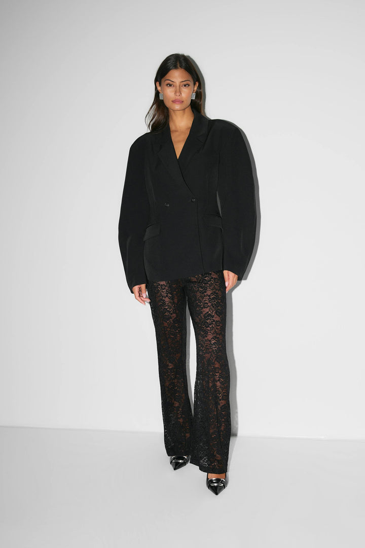 Ariana | Women's pants with lace and flared pant legs-1