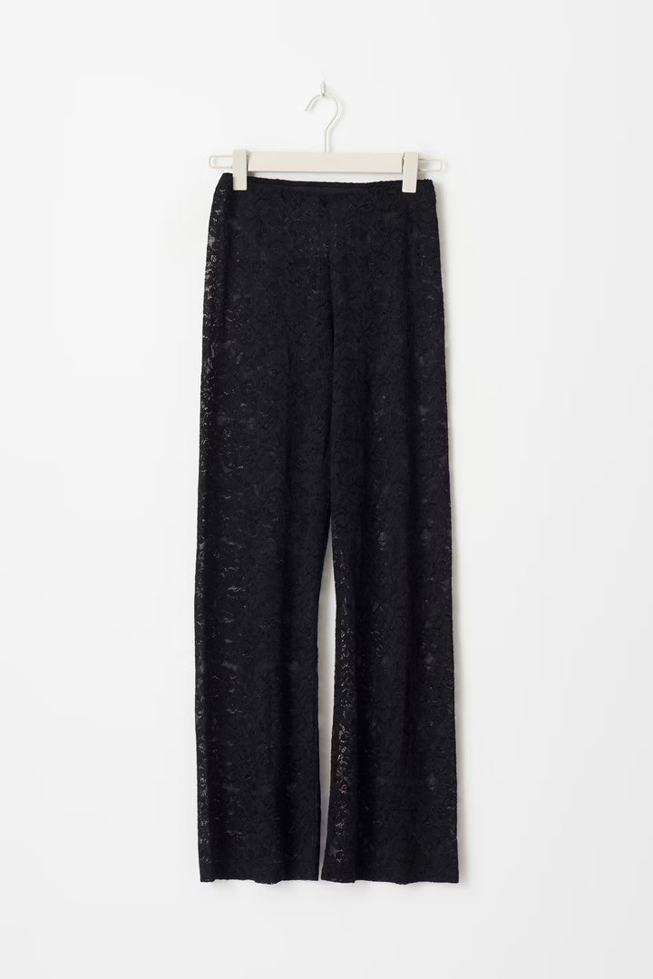 Ariana | Women's pants with lace and flared pant legs-1